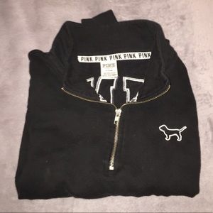 Black pink quarter zip